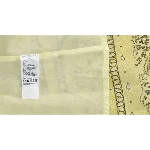 G0 NWOT ZIMMERMANN Yellow Bandana Linen & Silk Matchmaker Bow Long Dress Size 3 - Picture 6 of 7